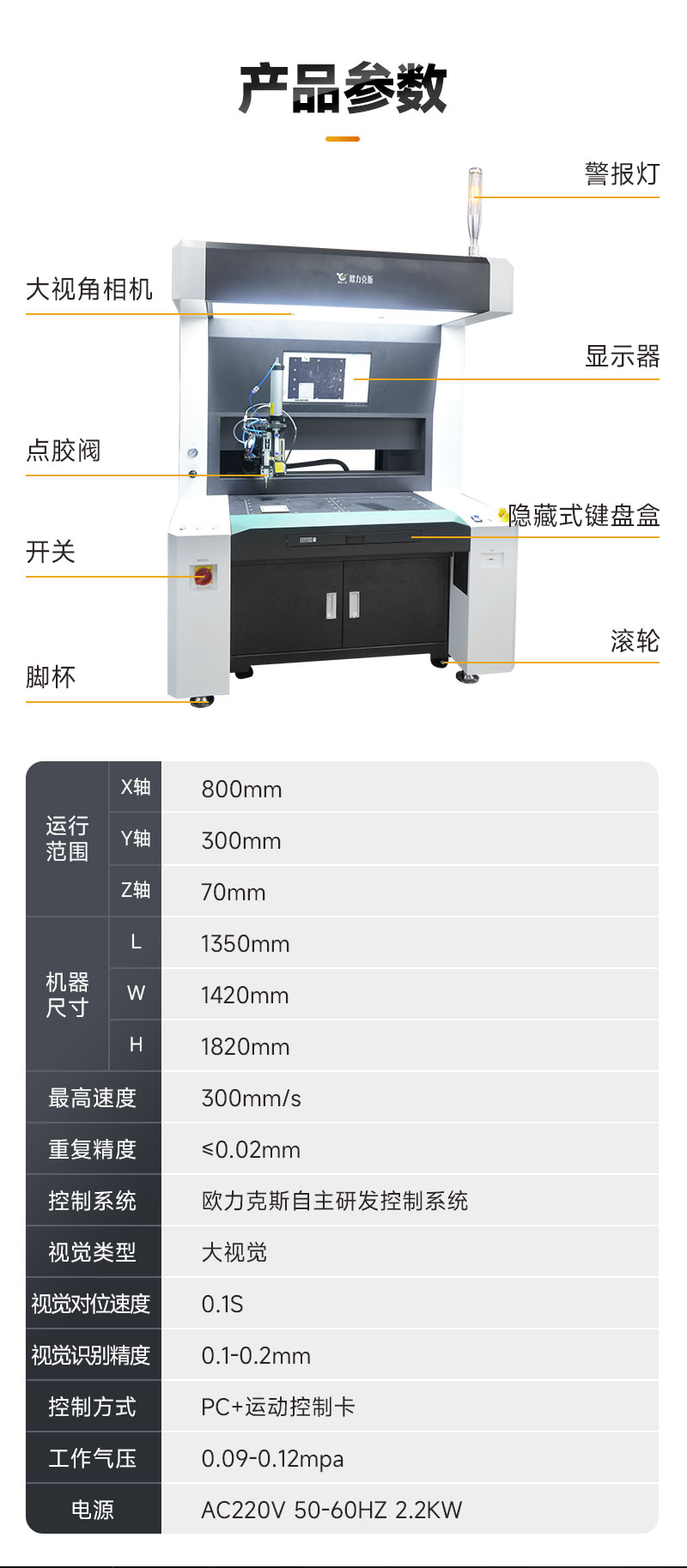 单头双工位大视角视觉点胶机3